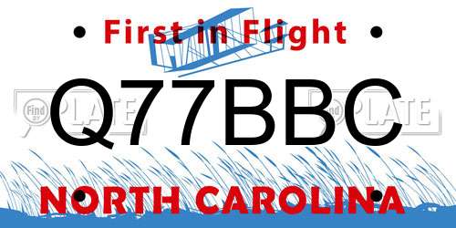 Q77BBC North Carolina License Plate