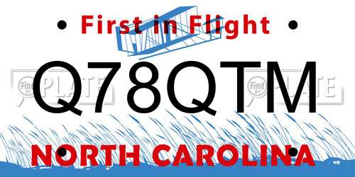 Q78QTM North Carolina License Plate