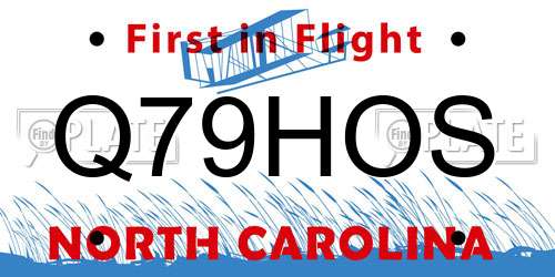 Q79HOS North Carolina License Plate