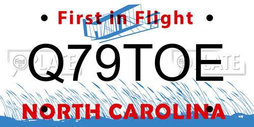 Q79TOE North Carolina License Plate