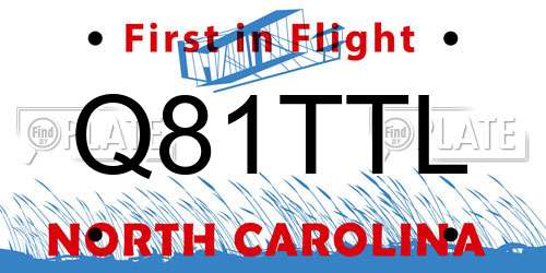 Q81TTL North Carolina License Plate