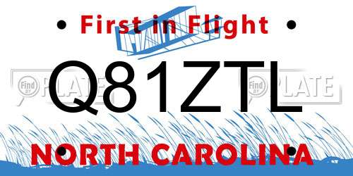 Q81ZTL North Carolina License Plate