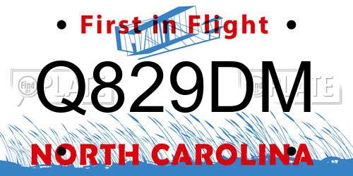 Q829DM North Carolina License Plate