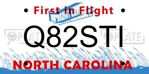 Q82STI North Carolina License Plate