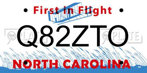 Q82ZTO North Carolina License Plate
