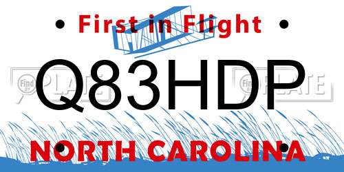 Q83HDP North Carolina License Plate