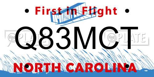 Q83MCT North Carolina License Plate