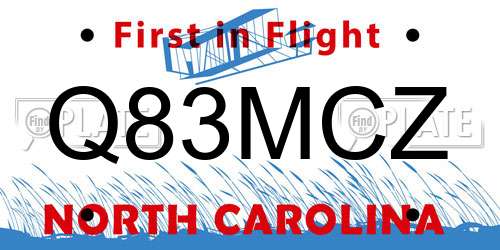 Q83MCZ North Carolina License Plate