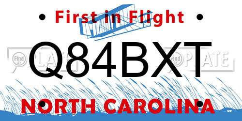 Q84BXT North Carolina License Plate