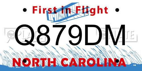 Q879DM North Carolina License Plate