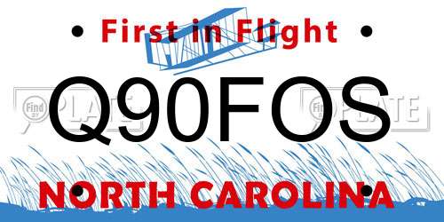 Q90FOS North Carolina License Plate