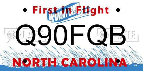Q90FQB North Carolina License Plate