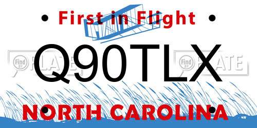Q90TLX North Carolina License Plate