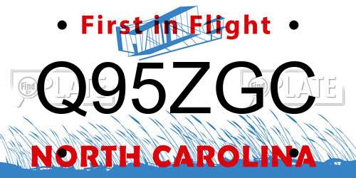 Q95ZGC North Carolina License Plate