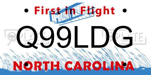 Q99LDG North Carolina License Plate
