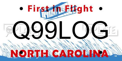 Q99LOG North Carolina License Plate