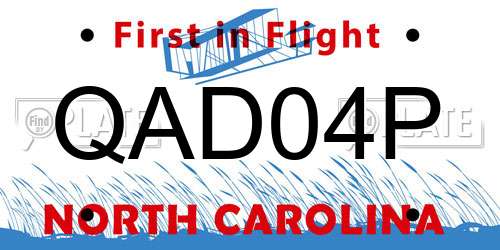 QAD04P North Carolina License Plate
