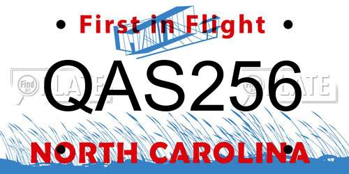 QAS256 North Carolina License Plate