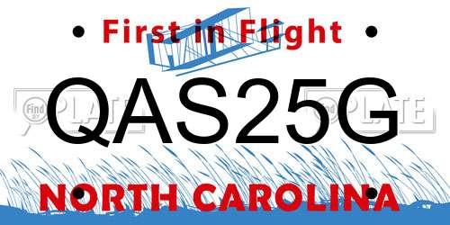 QAS25G North Carolina License Plate