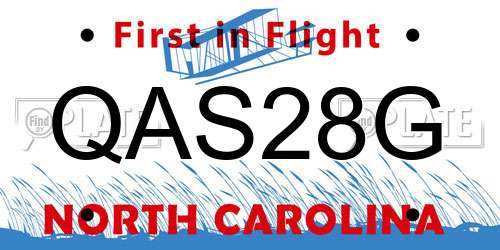 QAS28G North Carolina License Plate