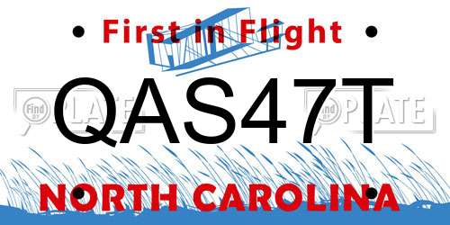 QAS47T North Carolina License Plate