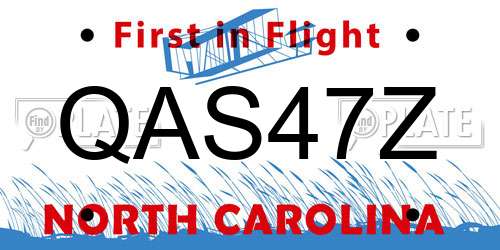 QAS47Z North Carolina License Plate