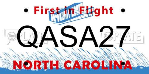 QASA27 North Carolina License Plate