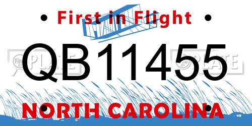 QB11455 North Carolina License Plate