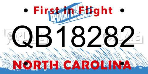 QB18282 North Carolina License Plate