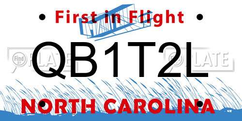 QB1T2L North Carolina License Plate