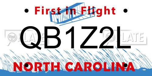 QB1Z2L North Carolina License Plate