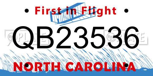 QB23536 North Carolina License Plate