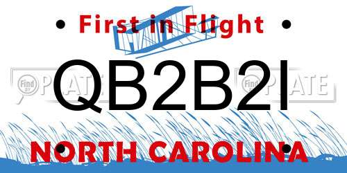 QB2B2I North Carolina License Plate