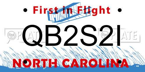 QB2S2I North Carolina License Plate