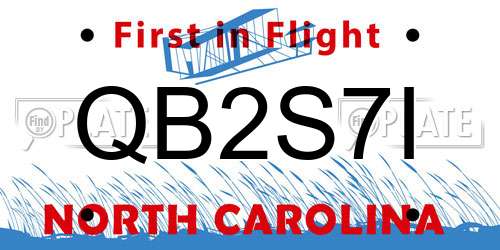 QB2S7I North Carolina License Plate
