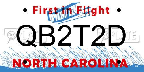 QB2T2D North Carolina License Plate