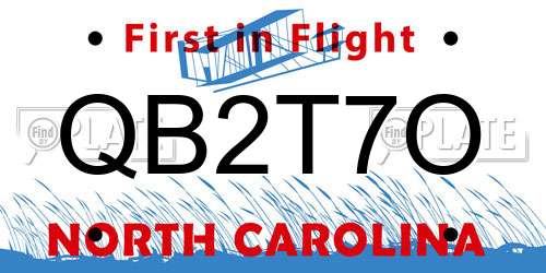 QB2T7O North Carolina License Plate