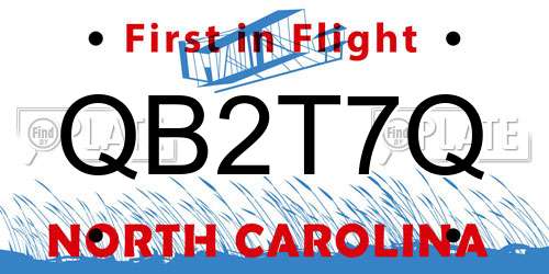 QB2T7Q North Carolina License Plate