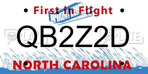 QB2Z2D North Carolina License Plate