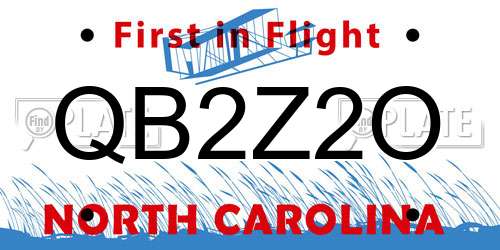 QB2Z2O North Carolina License Plate