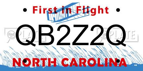 QB2Z2Q North Carolina License Plate