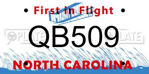 QB509 North Carolina License Plate