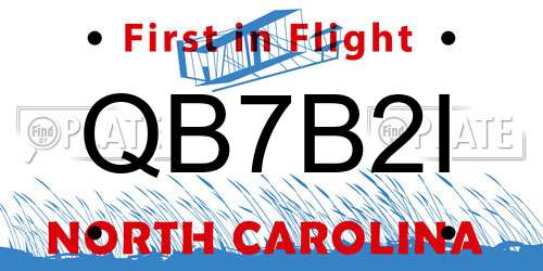 QB7B2I North Carolina License Plate