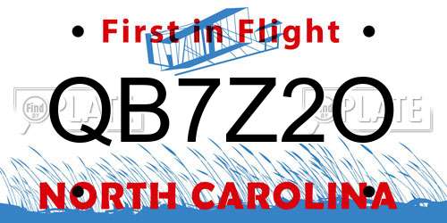 QB7Z2O North Carolina License Plate