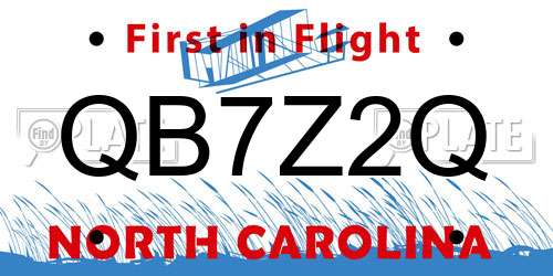 QB7Z2Q North Carolina License Plate