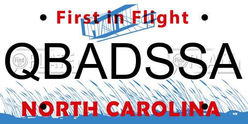 QBADSSA North Carolina License Plate