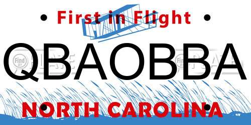 QBAOBBA North Carolina License Plate