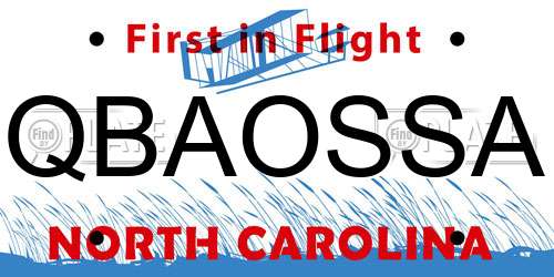 QBAOSSA North Carolina License Plate