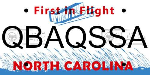 QBAQSSA North Carolina License Plate