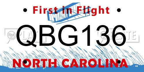 QBG136 North Carolina License Plate